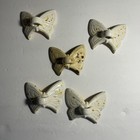 Macrame Ceramic Beads Butterfly Vintage Set Of 5 White Brown