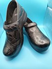 Dansko Clogs Womens 37 Eu 6 5 Us Antique Tooled Leather Black Paisley Shoes