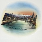 Zurich Alpen Switzerland Swiss Antique Souvenir Painted Dish Plate