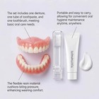 Moldable Silicone Dentures Upper Lower False Teeth Set Instant Smile Toothbrush