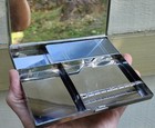 Large Volupte Sophisticase Chrome Metal Deco Carryall W Quint Make Up Compact 