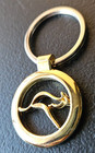 Qantas Airlines Vintage Kangaroo Logo Souvenir Gold Tone Keychain