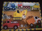 Excellent Used Condition Melissa   Doug 6 Pc  Construction Puzzle Wood 