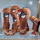 Brown Green 3d Embroidered Golf Club Cover Driver Wood Hybrid Putter Cover 135ut