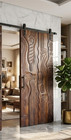 Vintage Barn Door Brown Tribal Hand-carved Wooden Wall Panel Sliding Door 80x36
