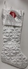 Holiday Time Quilted Velvet Christmas Stocking  Silver 20 