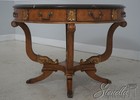 71738  Century Round Marble Top French Empire Center Table