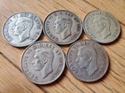 Canada 50 Cents Lot 1940 - 1952  0 800 Silver Coins   George Vi   Circulated C17