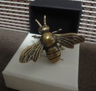 Vintage Style Solid Brass Copper Honey Bee Figurine Statue And Gift Box