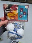 Walco M4156 Swirls Blue silver Make 3 Vtg Sequin Bead Vtg Christmas Ornament Kit