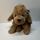 Princess Soft Toys Inc  Brown Plush Dog Medium 14-24 In With Plaid Bow