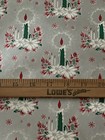 Vtg Christmas Gift Wrap Wrapping Paper Silver With Red White Green Candles Halo