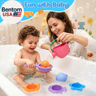 9 Pcs Baby Bath Toys For Kids Ages 1-3  Toddler Bath Toys For 2-4 With 3 No Hole