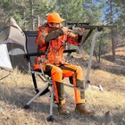 Hunting Chair With Shooting Rest 360   Swivel Seat 4 Extendable Aluminum Legs