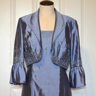 Alex Evenings Blue Formal Maxi Sheath Dress Suit W  Shrug Jacket Women s 8