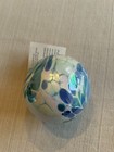 New Glass Eye Studio Art Glass Ornament Blue White A25