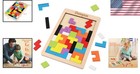 Stem Learning With 40-piece Colorful Wooden Puzzle Blocks - Gift For All Ages