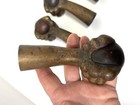 4 Vintage Brass Talon Claw   Wood Ball Table Legs Feet 5  Cast Clawfoot
