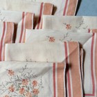 Vintage Floral Cloth Napkins Set Of 8 Peach And Orange Mcm 15 5  Squares
