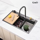 Multifunctional Overmount Sink With Pull-down waterfall Faucet cutting Board