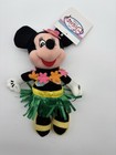 The Disney Store Tourist  Hula Minnie Mouse 9  Bean Bag Plush Hawaiian