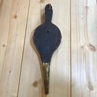 Vintage Embossed Brass Fireplace Bellows Wood Leather Hearth Decor Rustic Scene