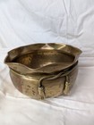 Antique 8  Hammered Brass Edwardian Pot Planter Ropework Design Circa 1910 
