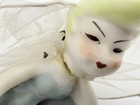 Vintage Fairy Pixie Tinker Bell Elf Ceramic Figurine Mesh Wings Japan Repaired
