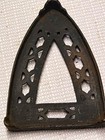 Antique Cast Iron Sad Iron Trivet  Geometric Fretwork  Greek Key Border Pattern