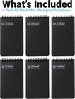 Waterproof Small Black Pocket Notebook 6pack All Weather Notebook - 3x5 Notepads