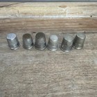 Vintage Lot Of  6 Metal Sewing Thimbles Collectible Mixed Sizes   Designs