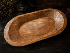 Vintage Hand Carved Wooden Dough Bowl 20-22  Primitive Farmhouse Centerpiece