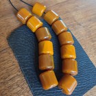 Antique Bakelite Beads Marbled  Lot Of 13 Bakelite Beads  55 Grams 