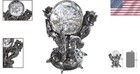 Gothic Dragon Statue With Seeded Glass Globe     5 5 Inch Silver Chrome Accent