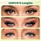 Lash Clusters Kit D Curl 8-18mm  132pcs Fluffy Lashes W bond   Seal