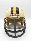 Vintage 70s Riddell Youth Football Helmet Black T Logo Yellow Stripe Large