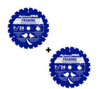 2-pack Wood Cutting 24-tooth Circular Saw Blade 7-1 4  Dia  Carbide Construction