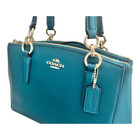 Nwt - Coach Mini Christie Carryall Crossgrain Leather Handbag  atlantic imgold 