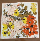 Set Of 6 Vintage Vera Neumann Yellow Orange  1960s Napkins Ladybug Granny Core