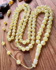 White Natural Baltic Amber 40g  Islamic Prayer Rosary 9 Mm  99 Beads Tesbih