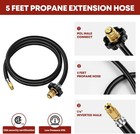 Extend A Stay Rv Propane Kit - 5ft   12ft Hoses  Brass Tee Silver  Black 