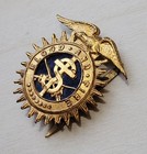 Vintage Salvation Army Eagle Top Blue Backing Officer Cap Badge Blood And Fire