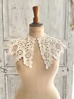 Antique French Large Floral Eyelet Embroideries Collar C1920