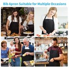Adjustable Bib Apron Waterproof With 2 Pockets Neck Strap Extra Long Tie