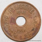 Palestine  British Mandate Bronze 10 Mils 1942 Coin  Nice Red And Brown Surfaces