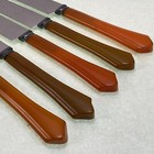 Set Of 5 Vintage Multi-color Butterscotch Bakelite Dinner Knives - Art Deco