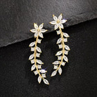 Solid 925 Sterling Silver Cubic Zirconia Flower Stud Earrings Women Girls