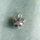 Sterling Silver Chicken Charm Pendant Hen Bird 3d