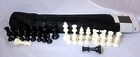 Quiver Chess Set Combo  Black Chess Bag  Black Board  Black   White Chess Pieces