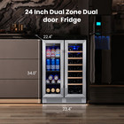 Yeego 24  Wine Cooler beverage Refrigerator Dual Zone Large Capacity 2 In 1